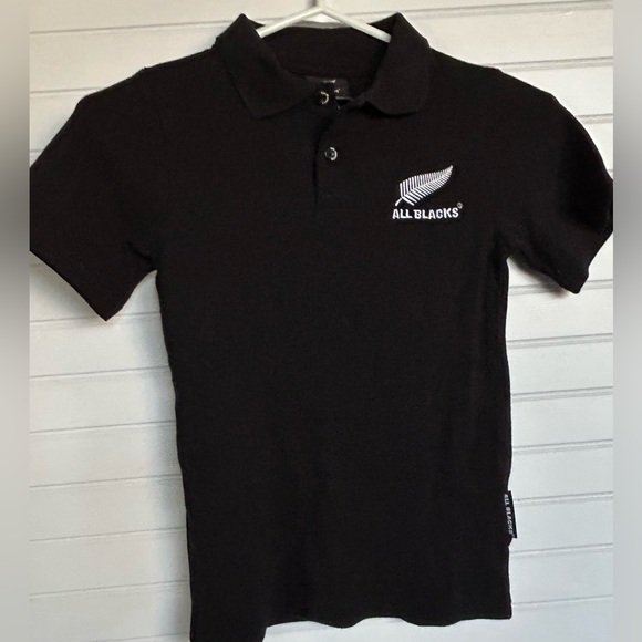 NEW ZEALAND All Blacks youth size 6 black polo - Picture 1 of 5